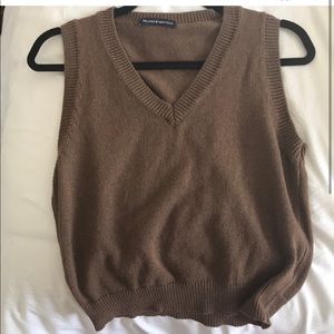brown sweater vest